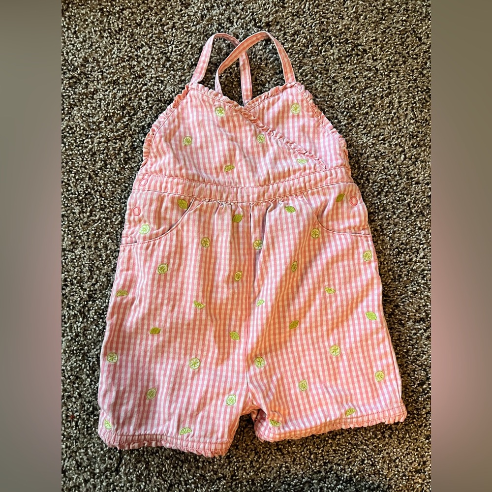 Vintage Gymboree Gingham Lime Overalls Size 18-24 Months